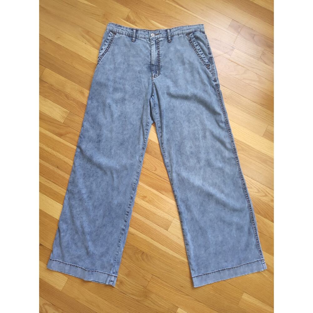 Nine West Wide Leg Jeans Women Size 10 Light Wash Relaxed Fit Denim